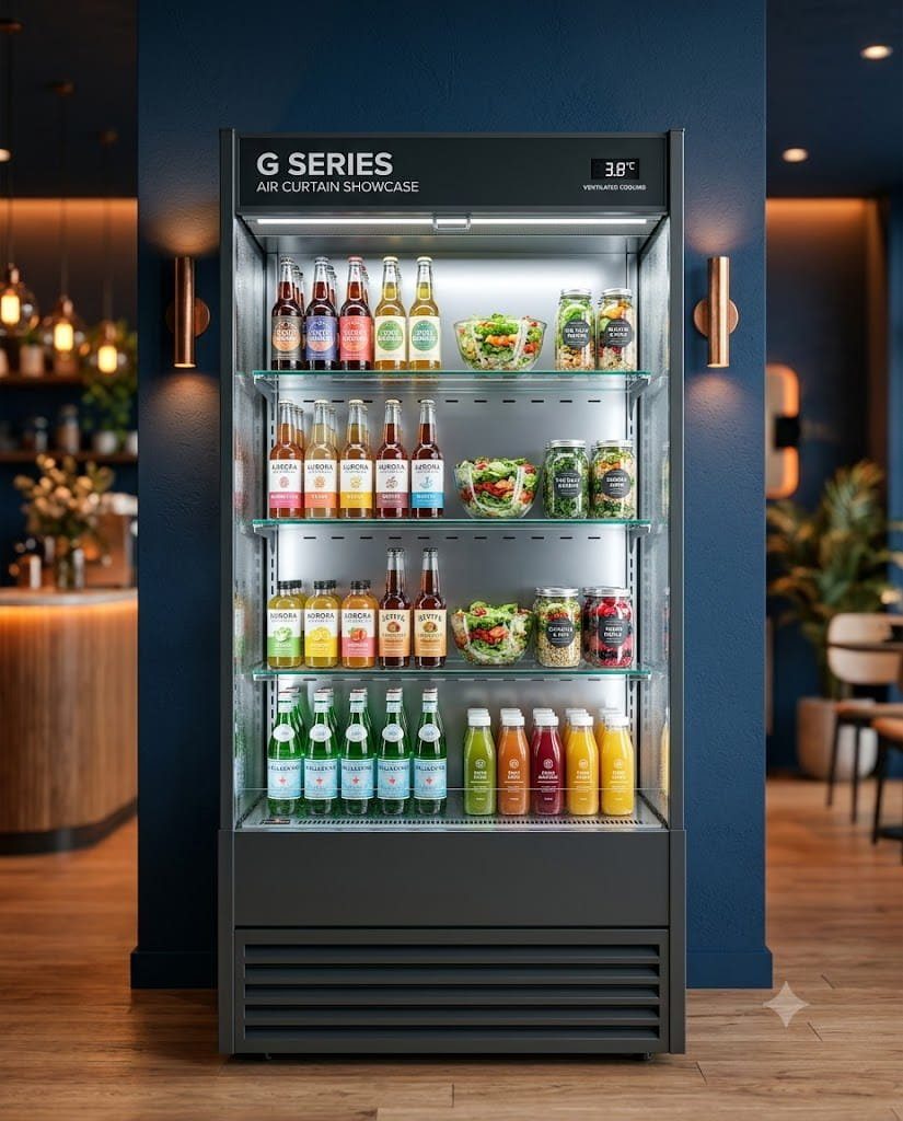 Air Curtain Showcase — Glass Framed (G Series) — PEZO Air Curtain & 4-Side Glass Showcases cake display cabinet