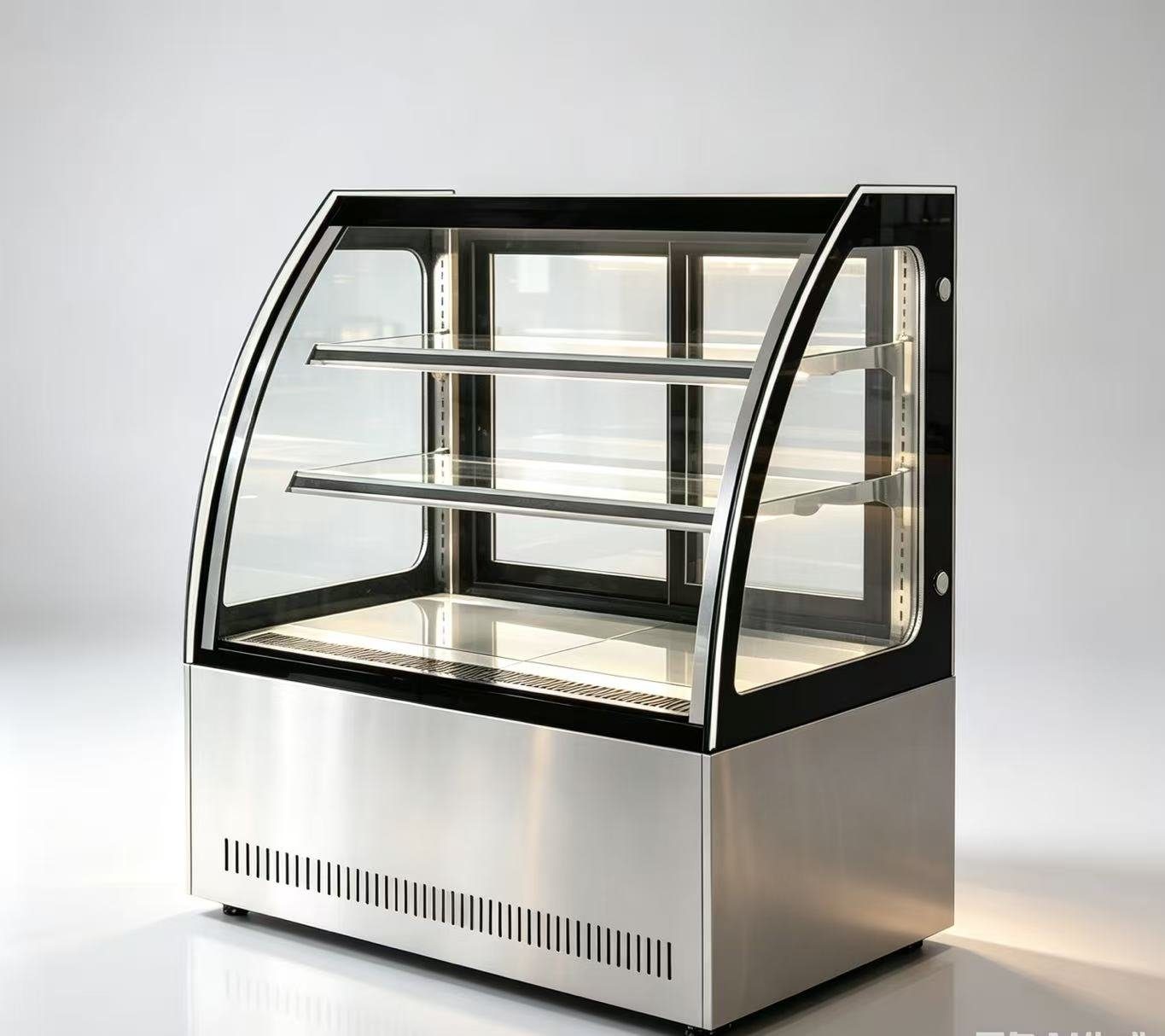 Curved Regular Floor Standing Showcase — 2 Shelves — PEZO Floor-Standing Cake Display Showcases cake display cabinet